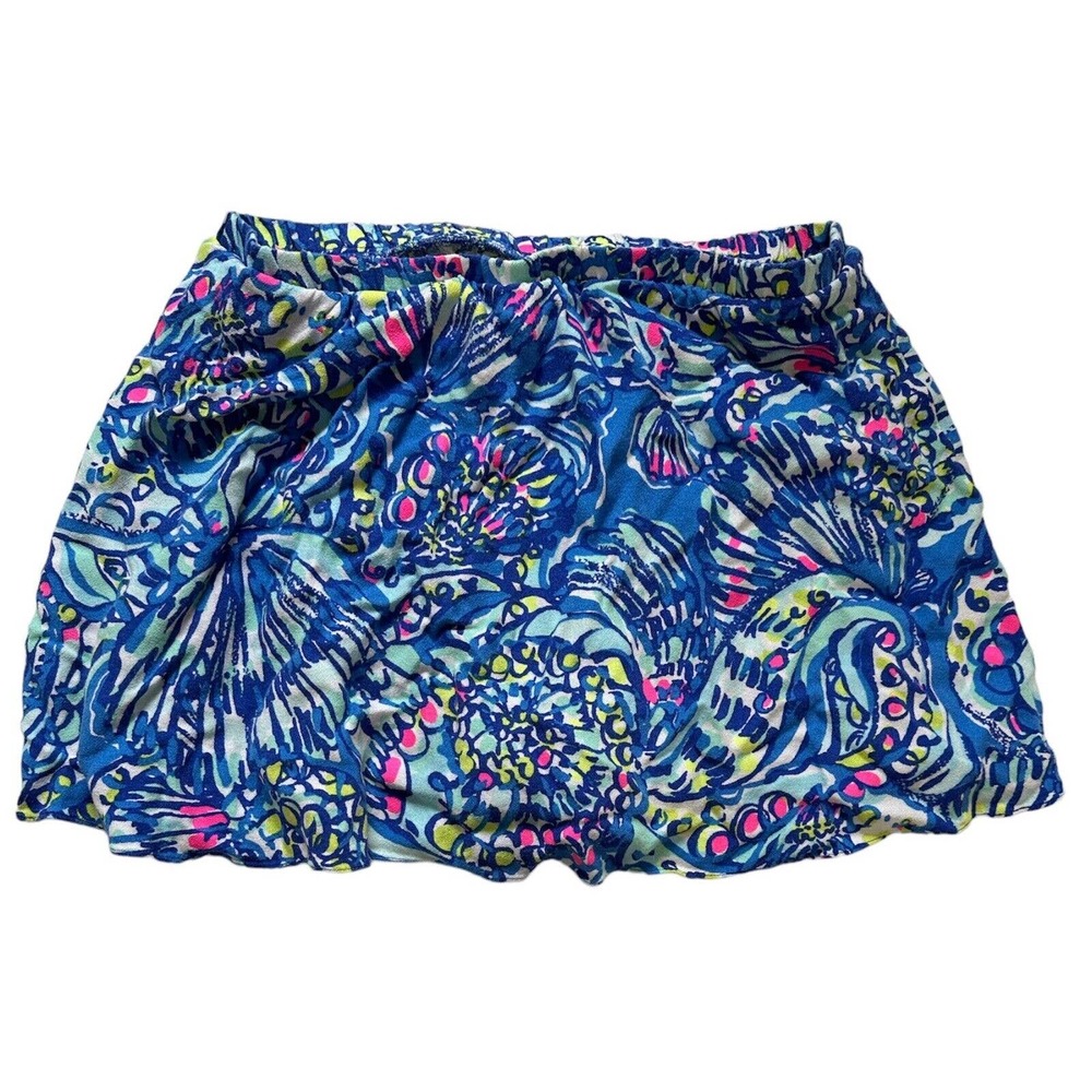 Lilly Pulitzer Blue Floral-Print Midi Skort